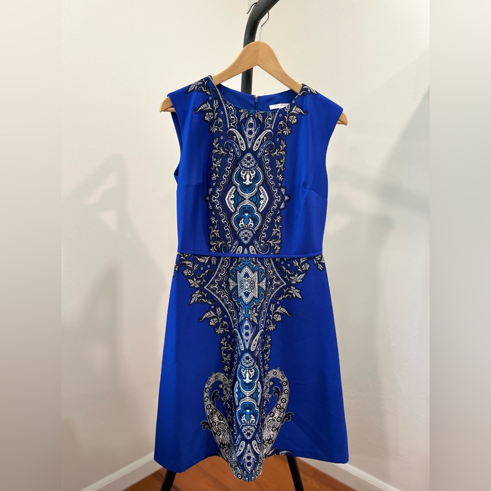 Studio One Blue Dress with Print - Size 6P